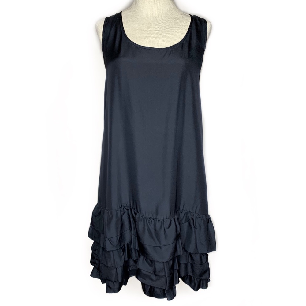 Gap 100% Silk Racerback Tiered Ruffle Hem Dress